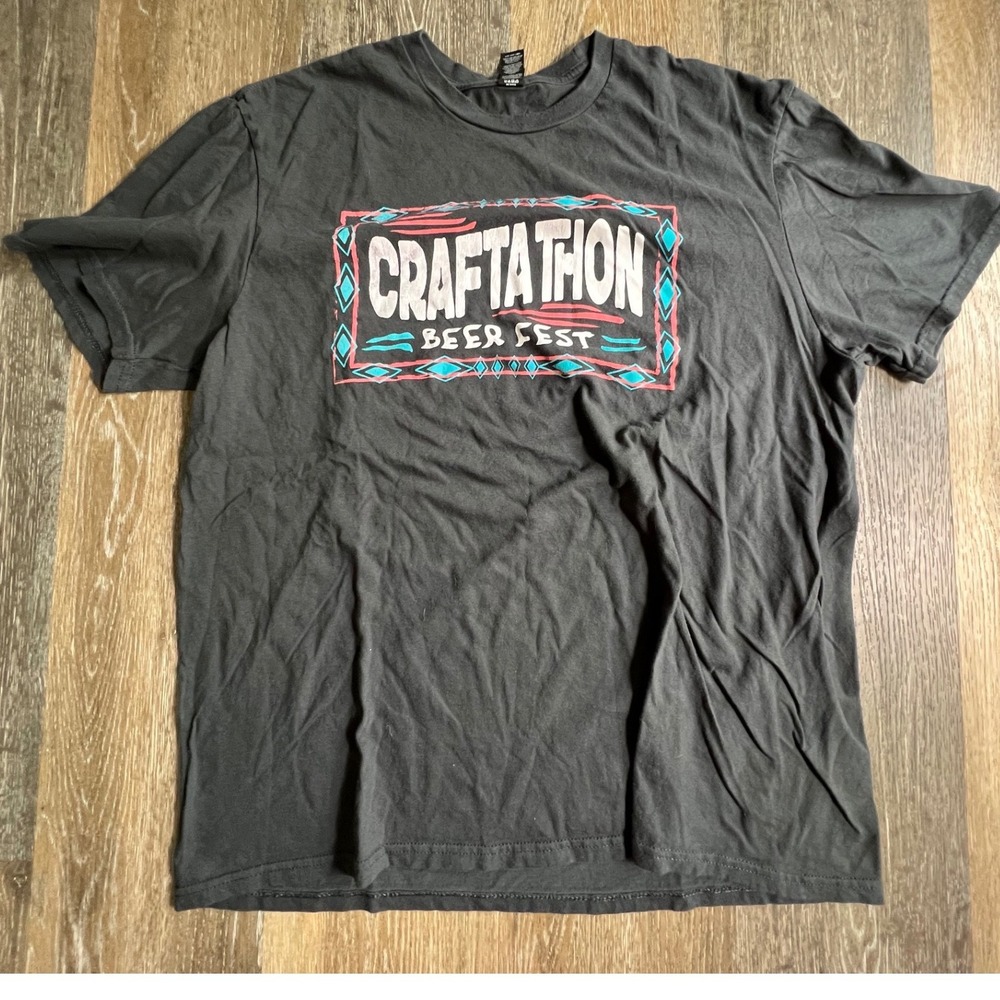 Craftathon Beer Fest Graphic T-Shirt Mens XL Gray Short Sleeve Obey The Hopken
